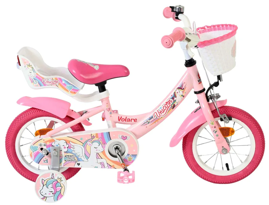 Volare Unicorn Kinderfiets – Meisjes – 12 inch – Roze