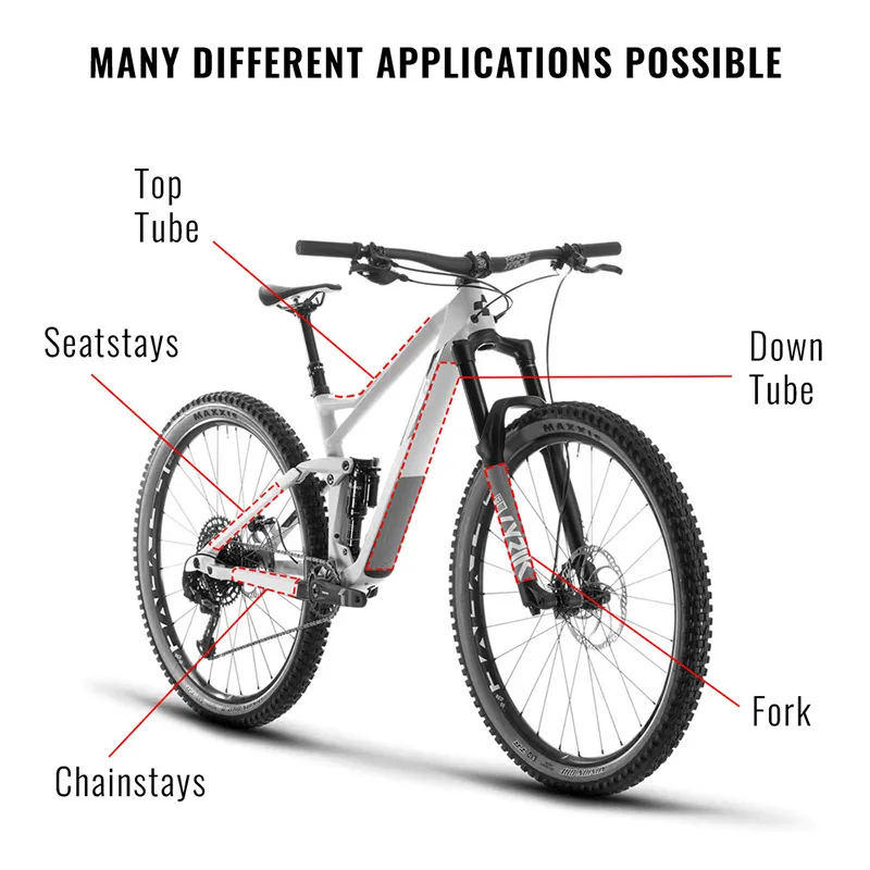 Fiets frame bescherming stickerset neon geel — foto 3