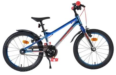 Volare Chrome Kinderfiets - Jongens - 18 inch - Blauw Zilver - Twee handremmen