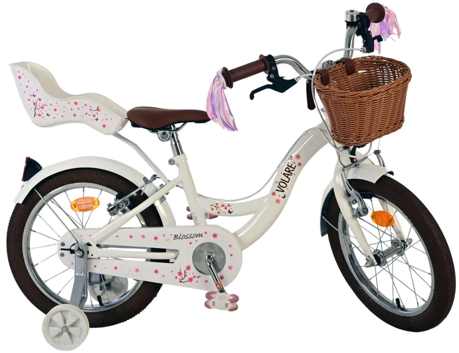 Volare Blossom Kinderfiets – Meisjes – 16 inch – Wit – Twee Handremmen — foto 2