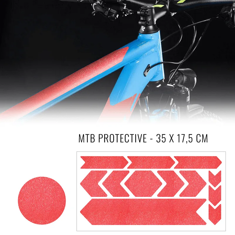 Fiets frame bescherming stickerset neon rood — foto 2