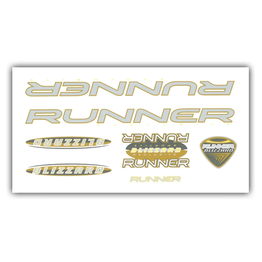 Fiets frame stickerset Runner Blizzard geel — foto 2