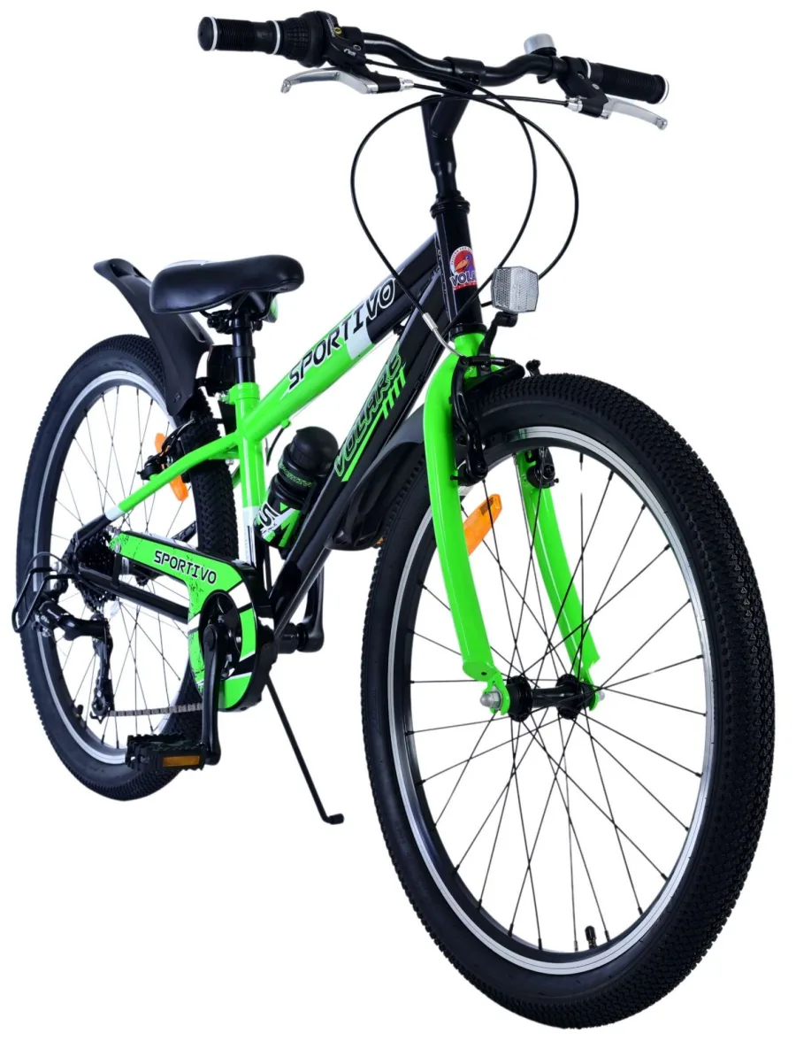 Volare Sportivo Kinderfiets – Jongens – 24 inch – 7 Speed – Zwart Groen — foto 8