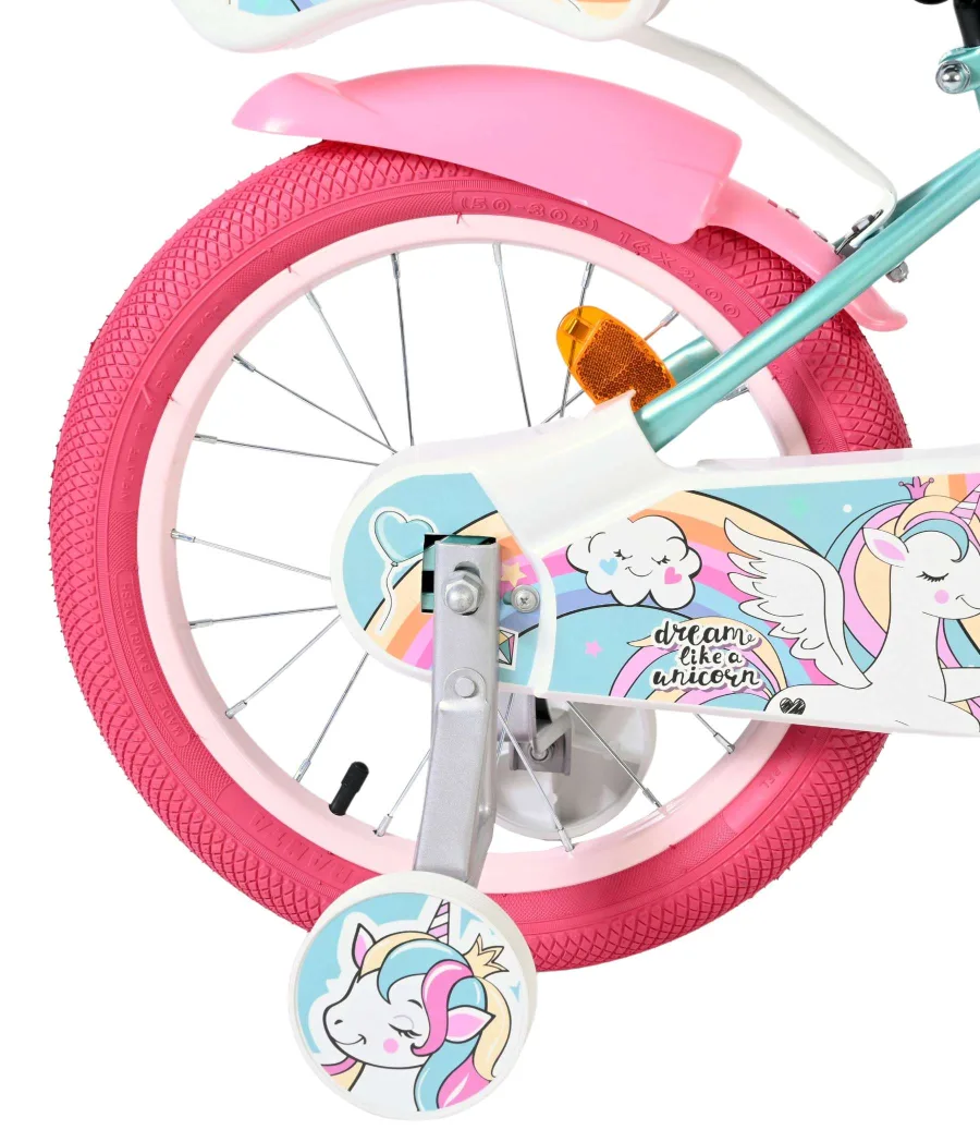 Volare Unicorn Kinderfiets – Meisjes – 16 inch – Groen — foto 2