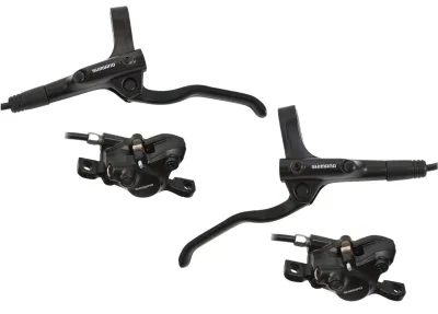Hydraulische schijfremset Shimano MT200 voor- en achterzijde - zonder remschijf - zwart