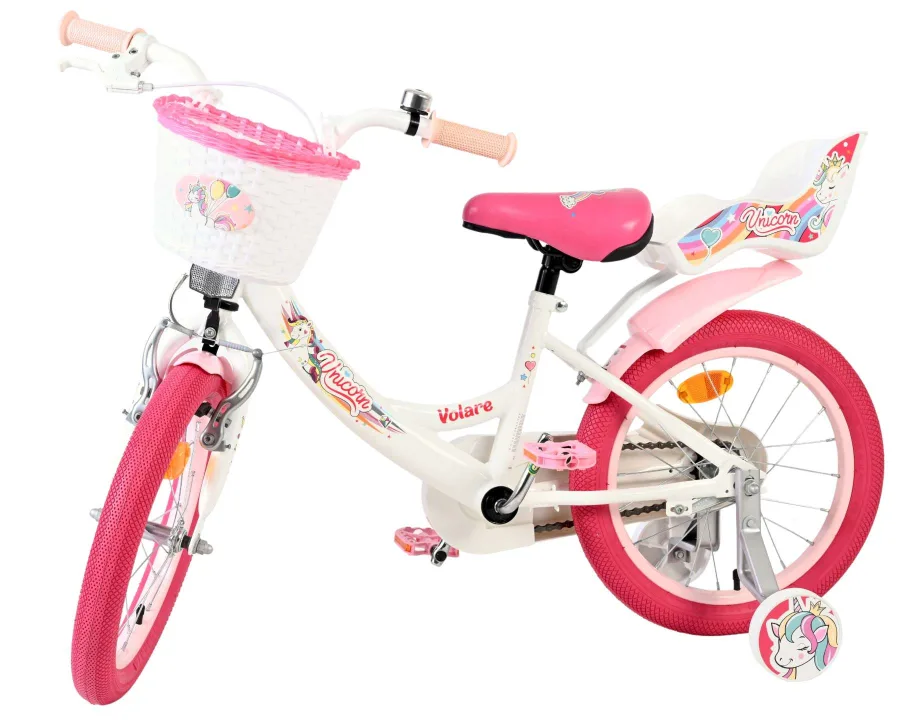 Volare Unicorn Kinderfiets – Meisjes – 16 inch – Wit — foto 9