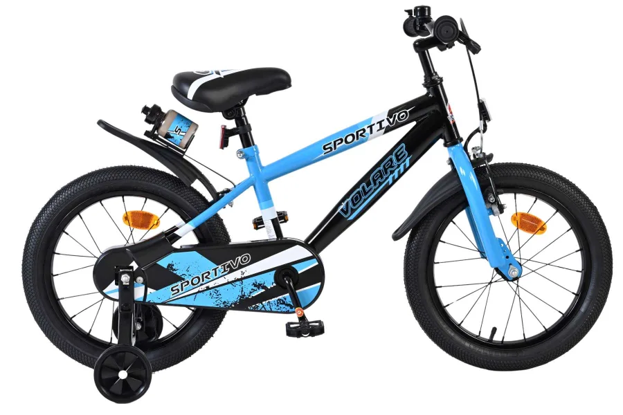 Volare Sportivo Kinderfiets – Jongens – 16 inch – Blauw Zwart