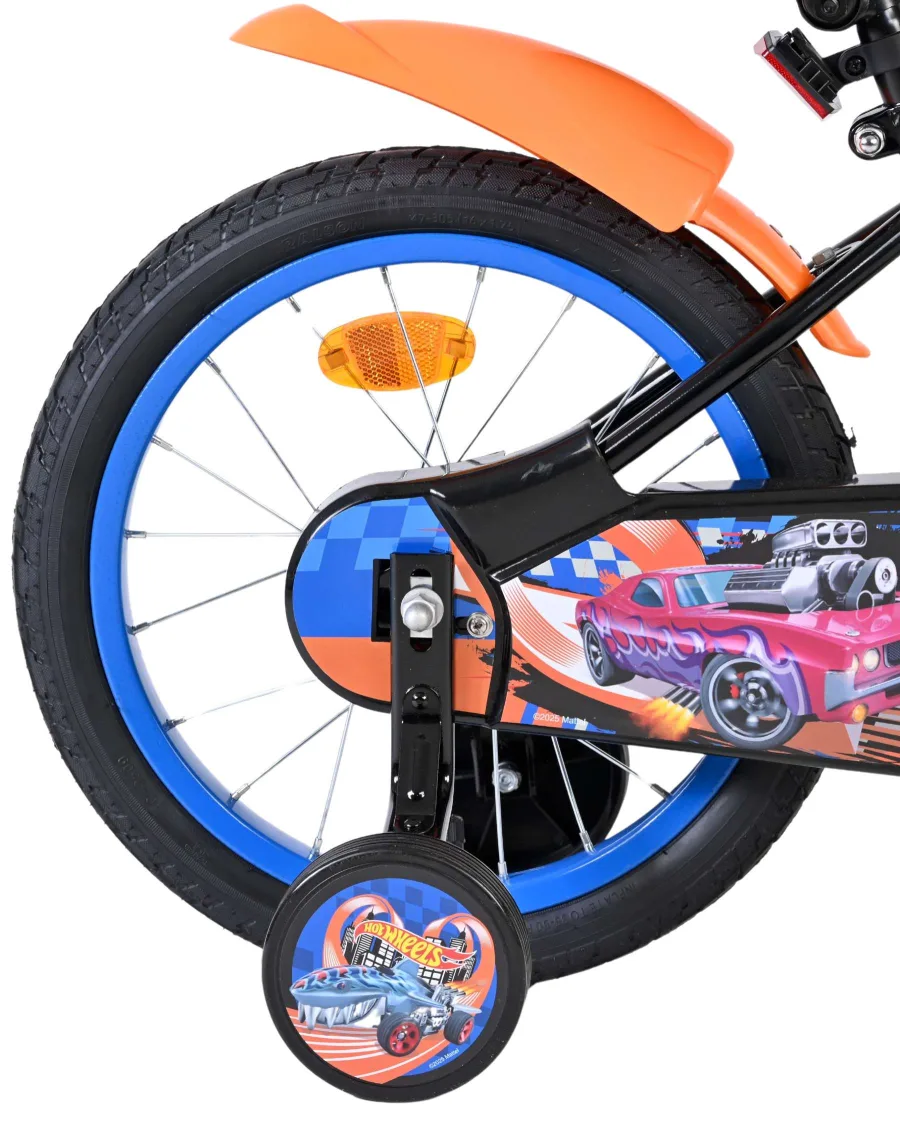 Hot Wheels Kinderfiets - Jongens - 16 inch - Zwart Oranje Blauw — foto 3