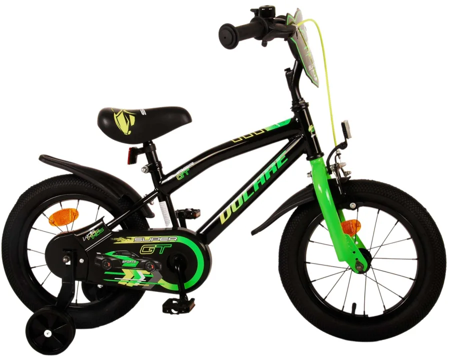 Volare Super GT Kinderfiets – Jongens – 14 inch – Groen – Twee handremmen — foto 2