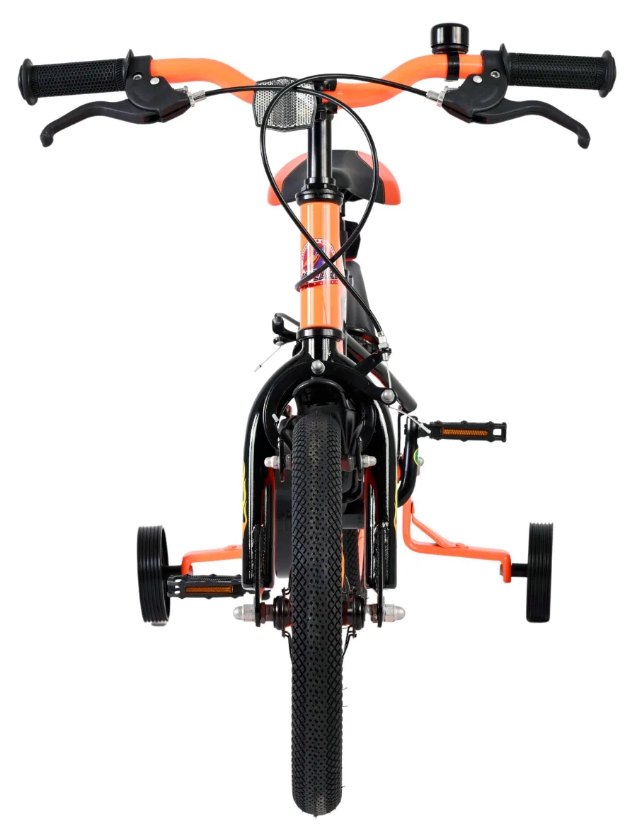 Volare Strike Kinderfiets – Jongens – 14 inch – Zwart Oranje – Twee handremmen — foto 9