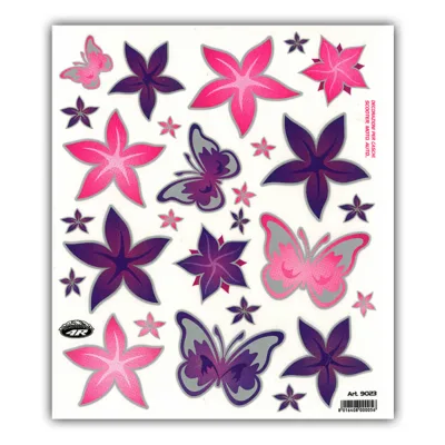 Stickerset bloemen & vlinders