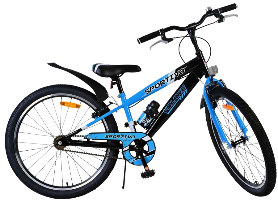 Volare Sportivo Kinderfiets – Jongens – 24 inch – Zwart Blauw – Twee Handremmen — foto 12