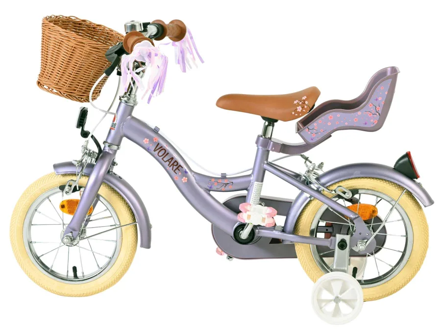 Volare Blossom Kinderfiets – Meisjes – 12 inch – Paars – Twee handremmen — foto 9