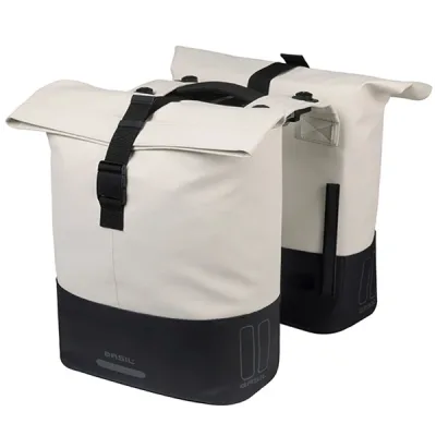 Dubbele fietstas Basil Cove MIK 28-32L wit/zwart