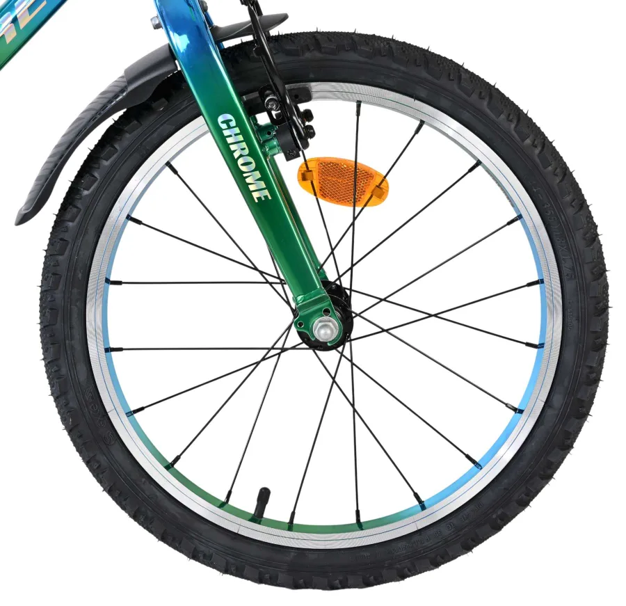Volare Chrome Kinderfiets - Jongens - 18 inch - Blauw Groen — foto 3