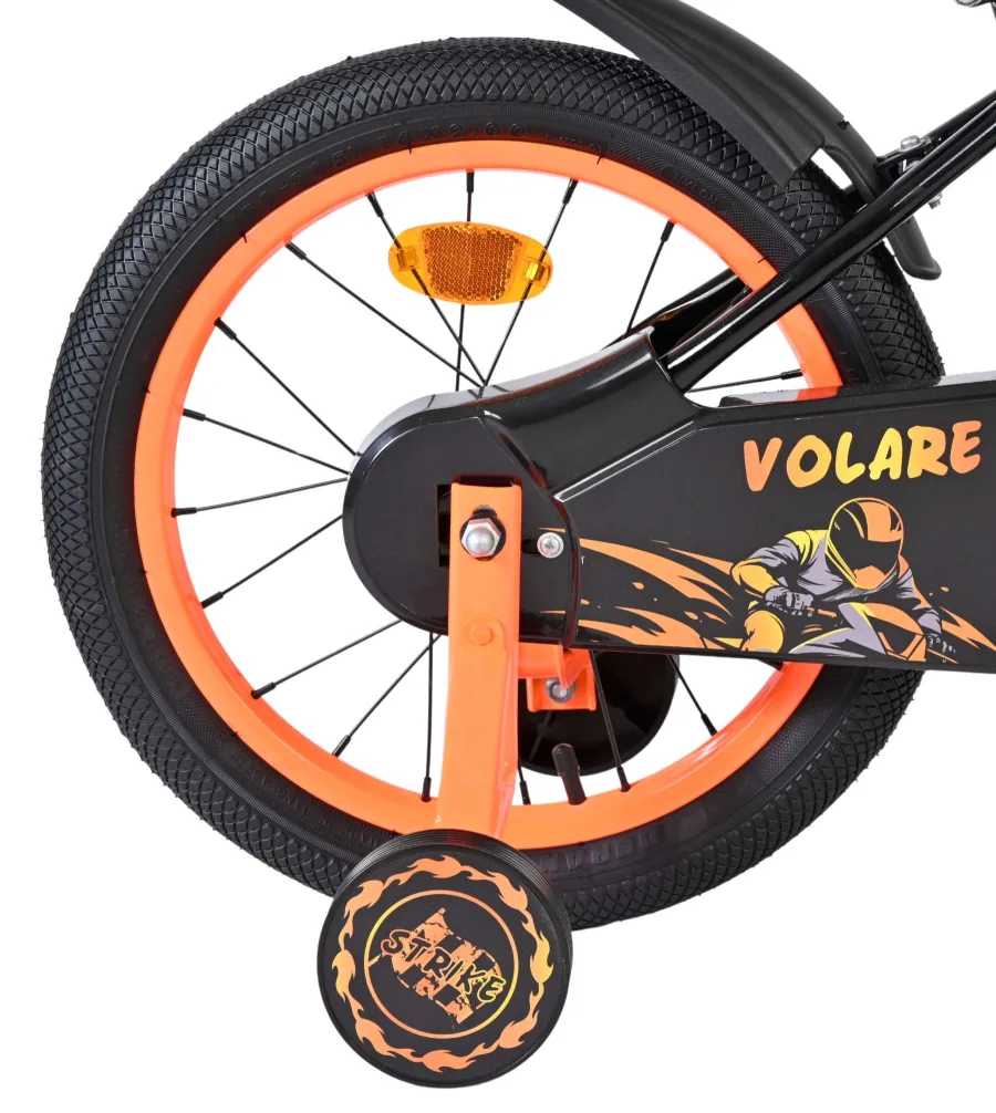 Volare Strike Kinderfiets – Jongens – 16 inch – Zwart Oranje — foto 2