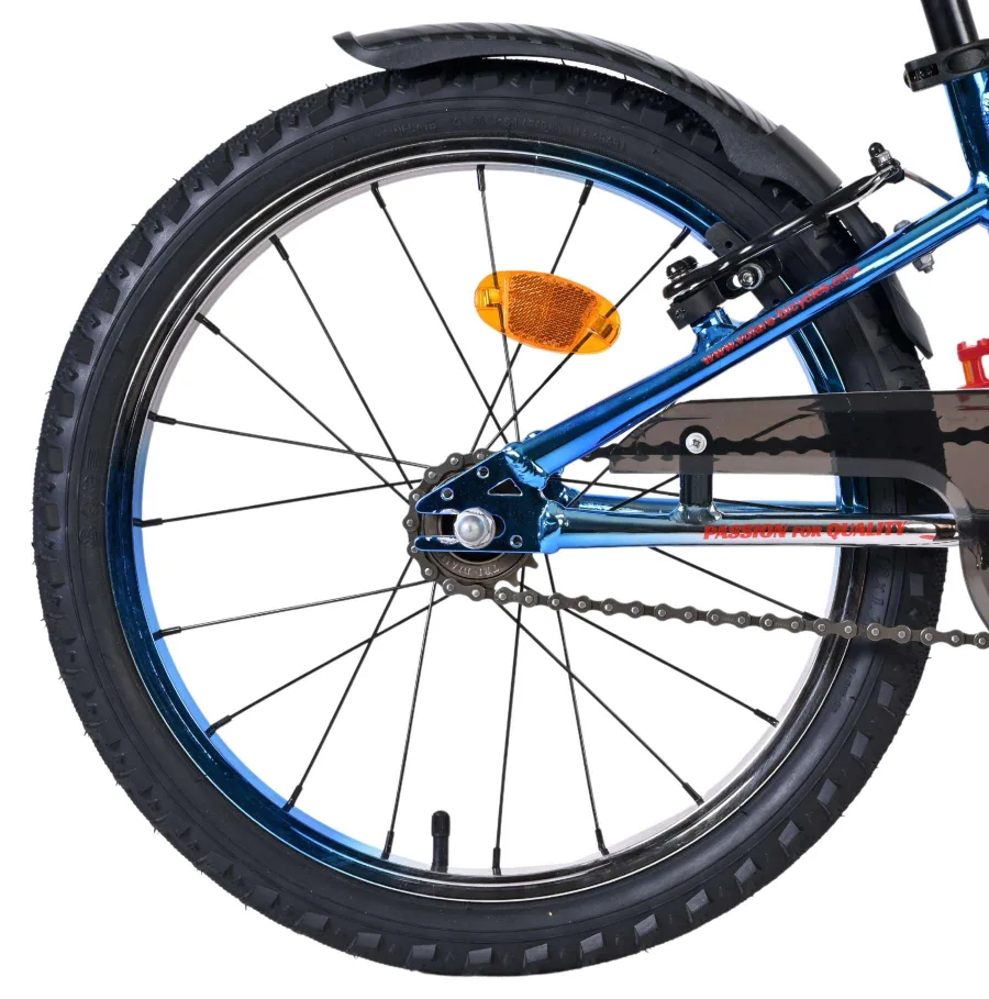 Volare Chrome Kinderfiets - Jongens - 18 inch - Blauw Zilver - Twee handremmen — foto 2