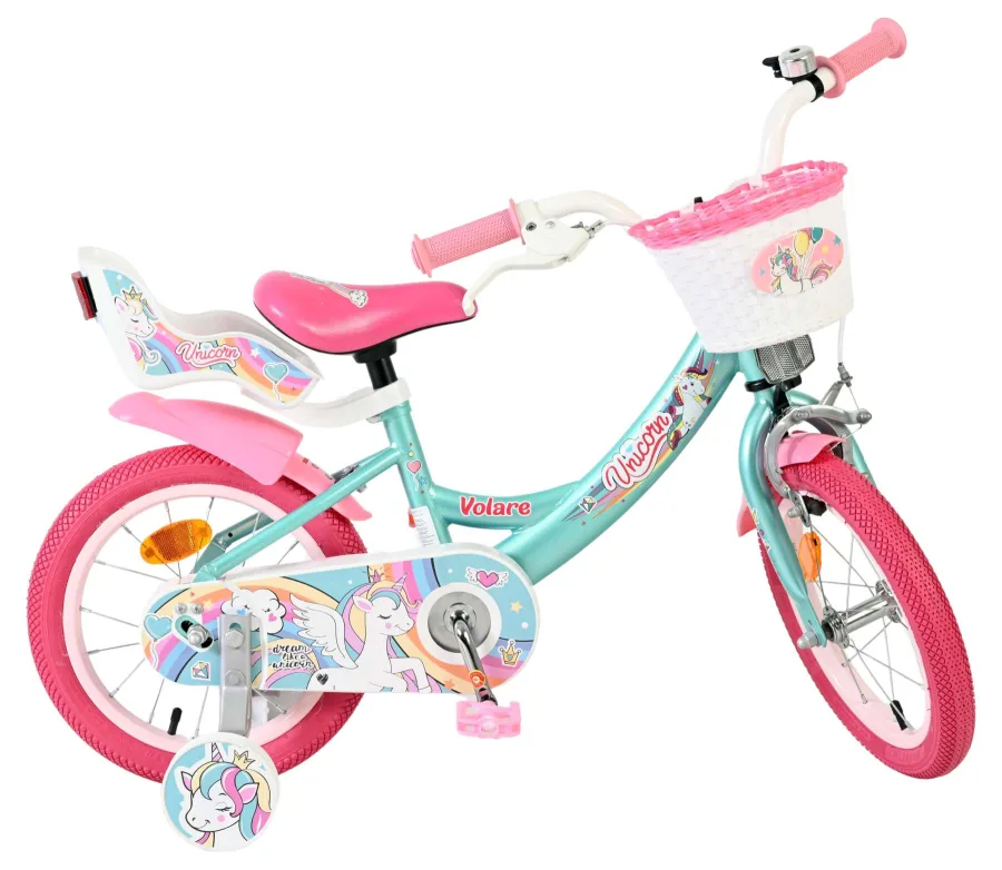 Volare Unicorn Kinderfiets – Meisjes – 14 inch – Groen — foto 11