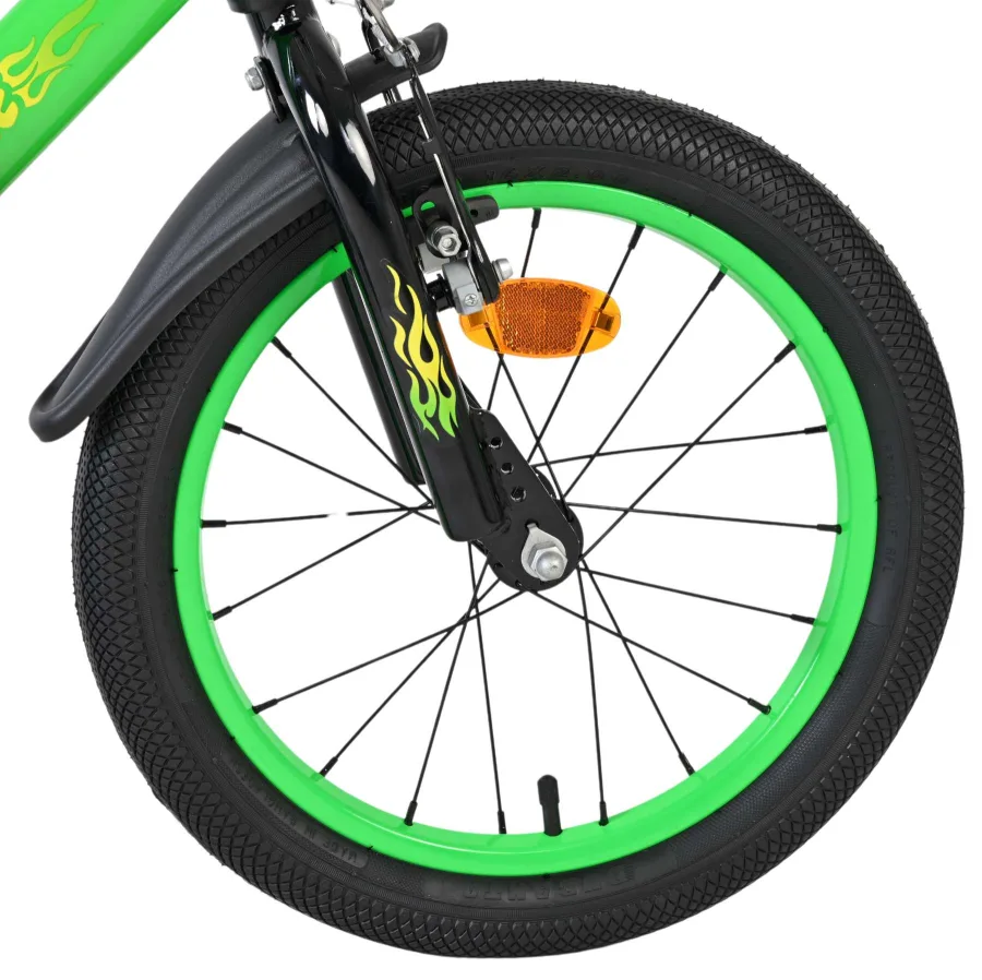 Volare Strike Kinderfiets – Jongens – 16 inch – Zwart Groen — foto 3