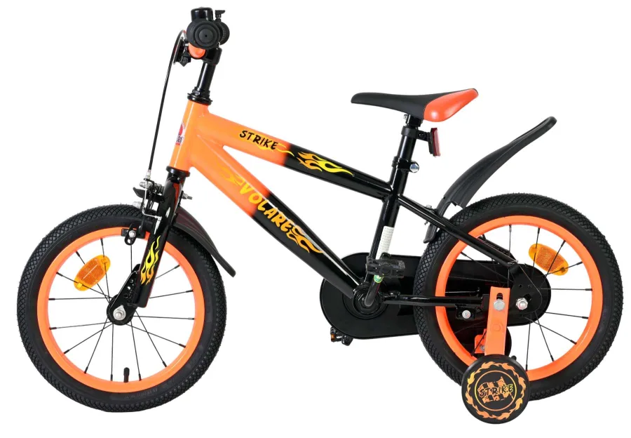 Volare Strike Kinderfiets – Jongens – 14 inch – Zwart Oranje — foto 10