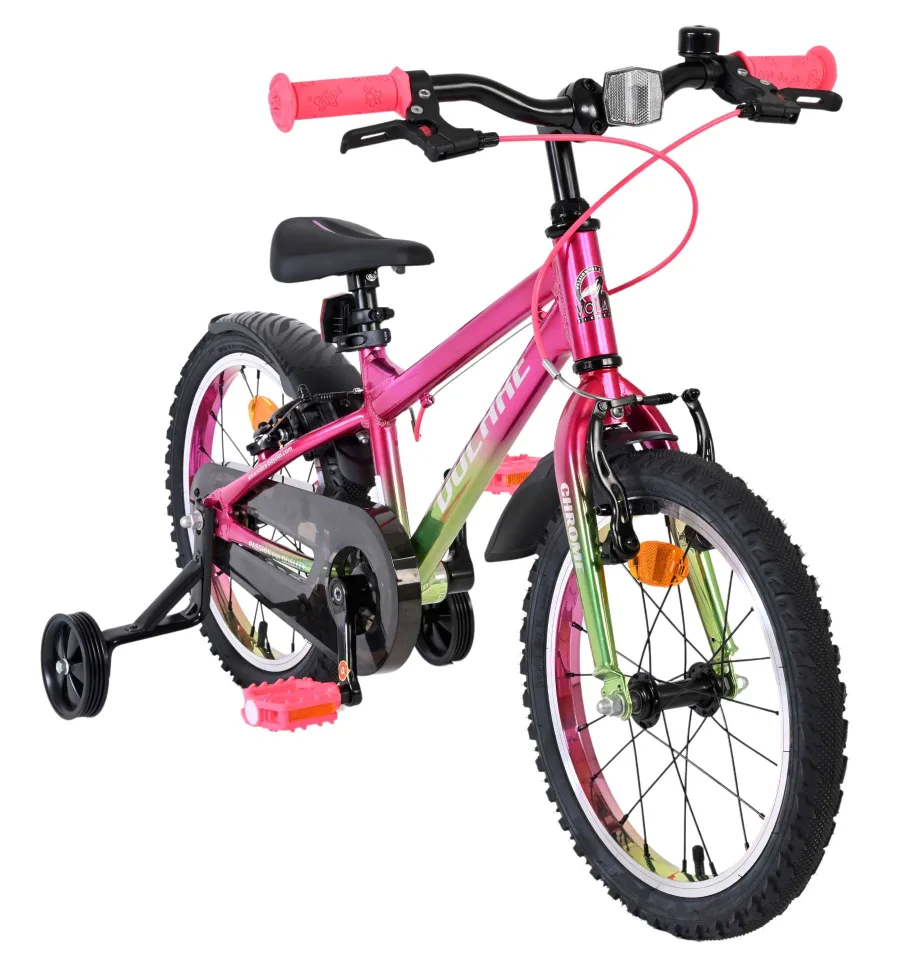Volare Chrome Kinderfiets - Meisjes - 16 inch - Roze Groen - Twee Handremmen — foto 5