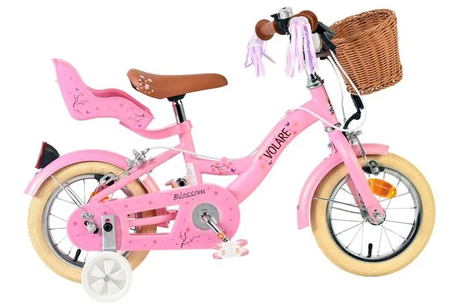 Volare Blossom Kinderfiets – Meisjes – 12 inch – Roze – Twee handremmen