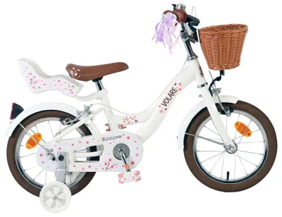 Volare Blossom Children's bike – Girls – 14 inch – White – Two hand brakes