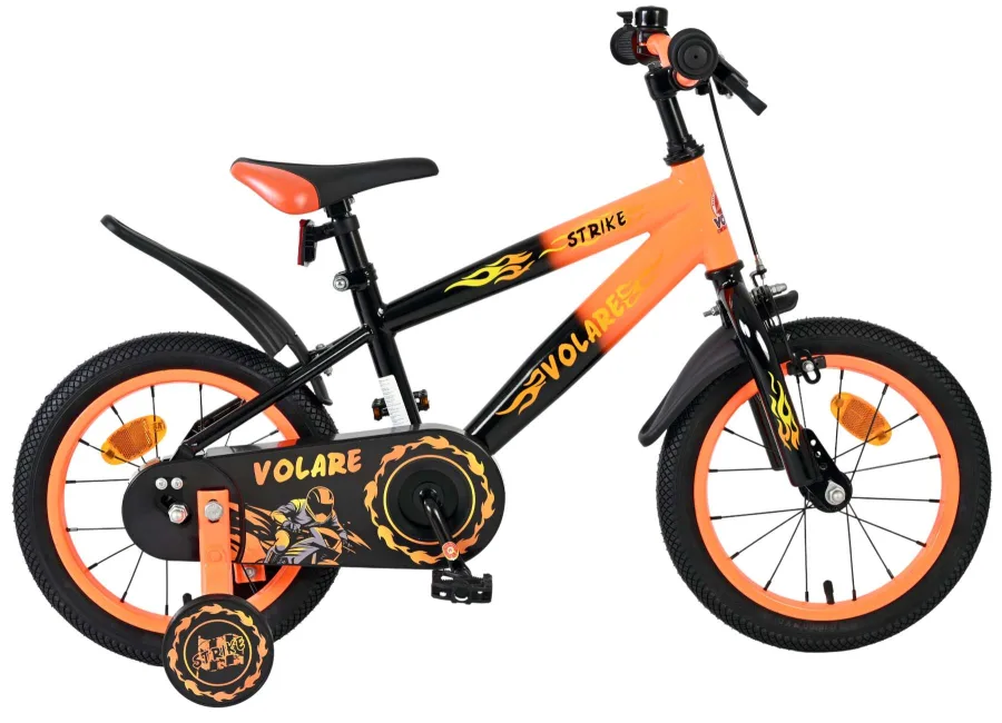Volare Strike Kinderfiets – Jongens – 14 inch – Zwart Oranje