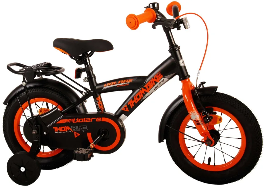 Volare Thombike Kinderfiets – Jongens – 12 inch – Zwart Oranje — foto 2