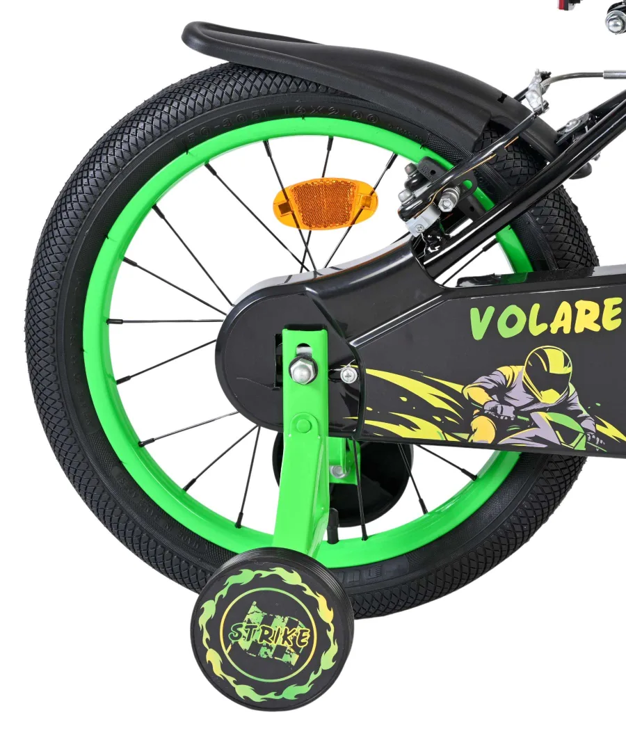 Volare Strike Kinderfiets – Jongens – 16 inch – Zwart Groen – Twee Handremmen — foto 3