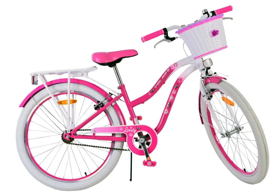 Volare Lovely Kinderfiets – Meisjes – 24 inch – Roze – Twee handremmen — foto 2