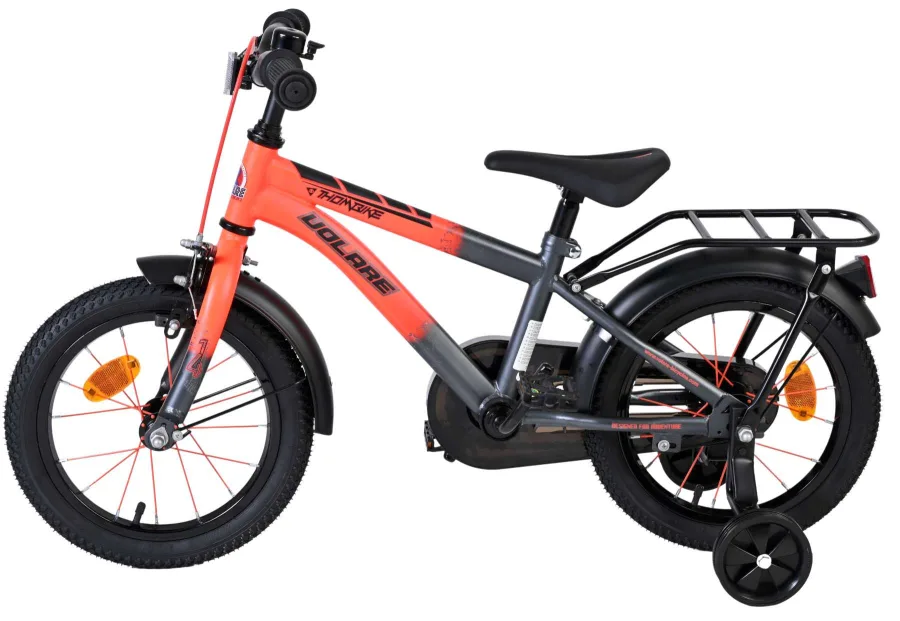 Volare Thombike Kinderfiets – Jongens – 14 inch – Oranje/Grijs — foto 8