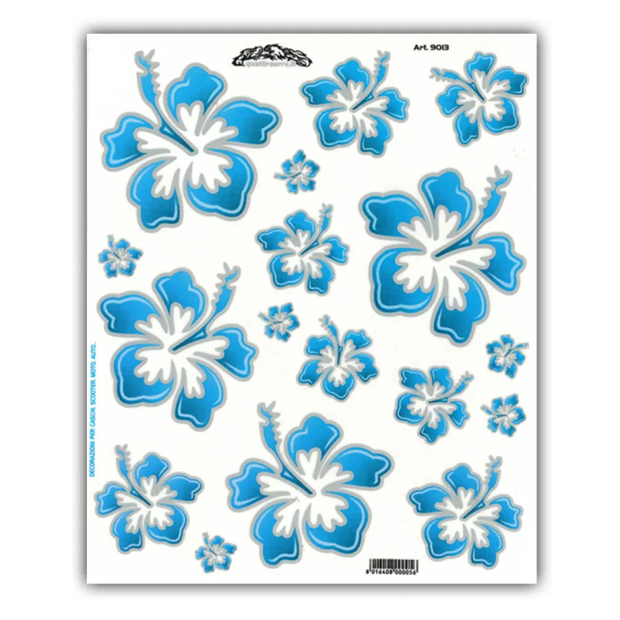Stickerset hawaiiaanse bloemen blauw M — foto 2