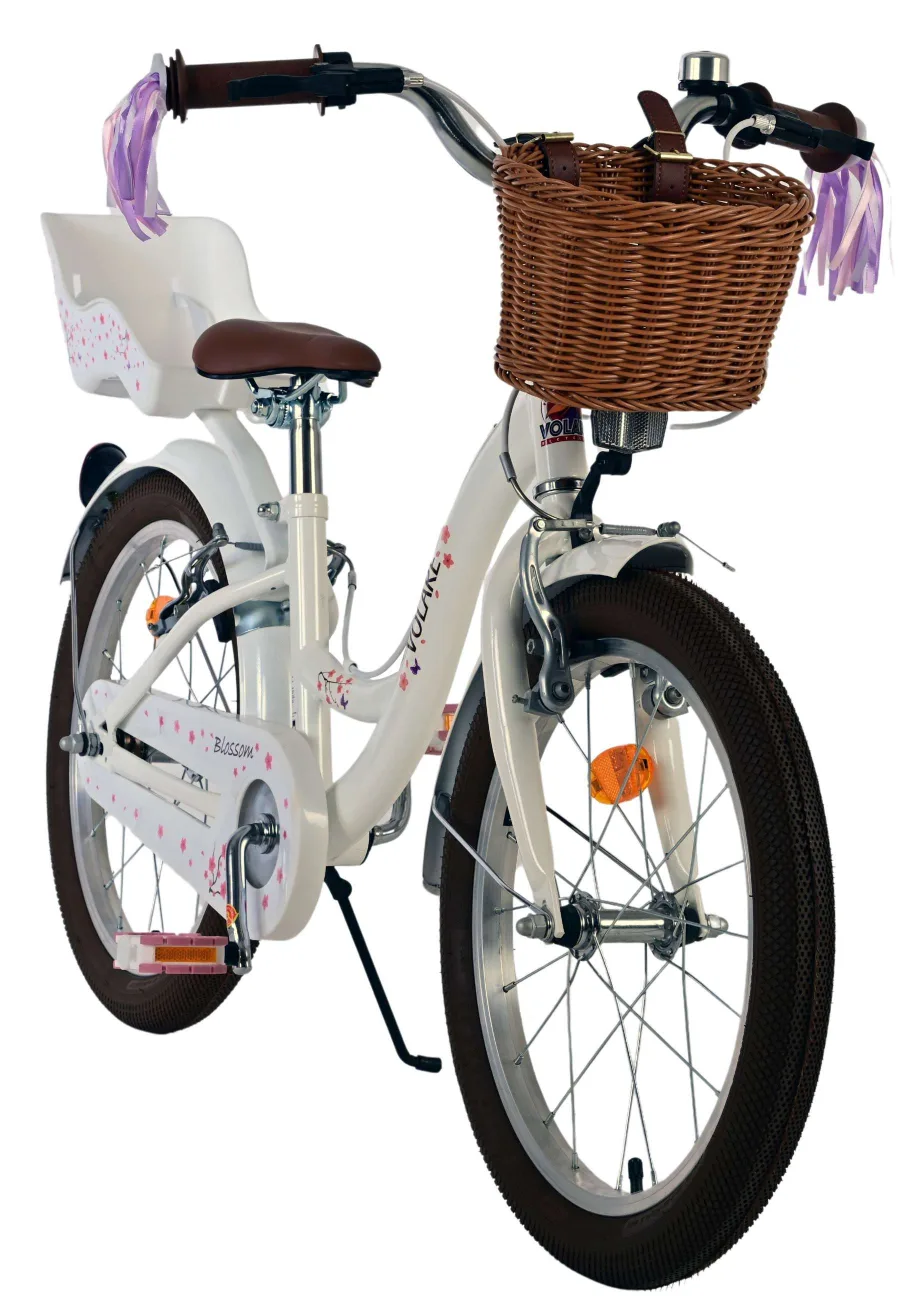 Volare Blossom Kinderfiets – Meisjes – 18 inch – Wit – Twee handremmen — foto 8