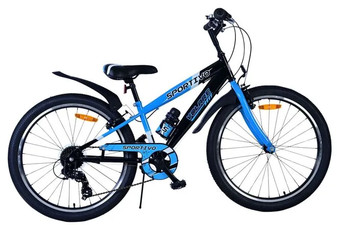 Volare Sportivo Kinderfiets – Jongens – 24 inch – 7 Speed – Zwart Blauw