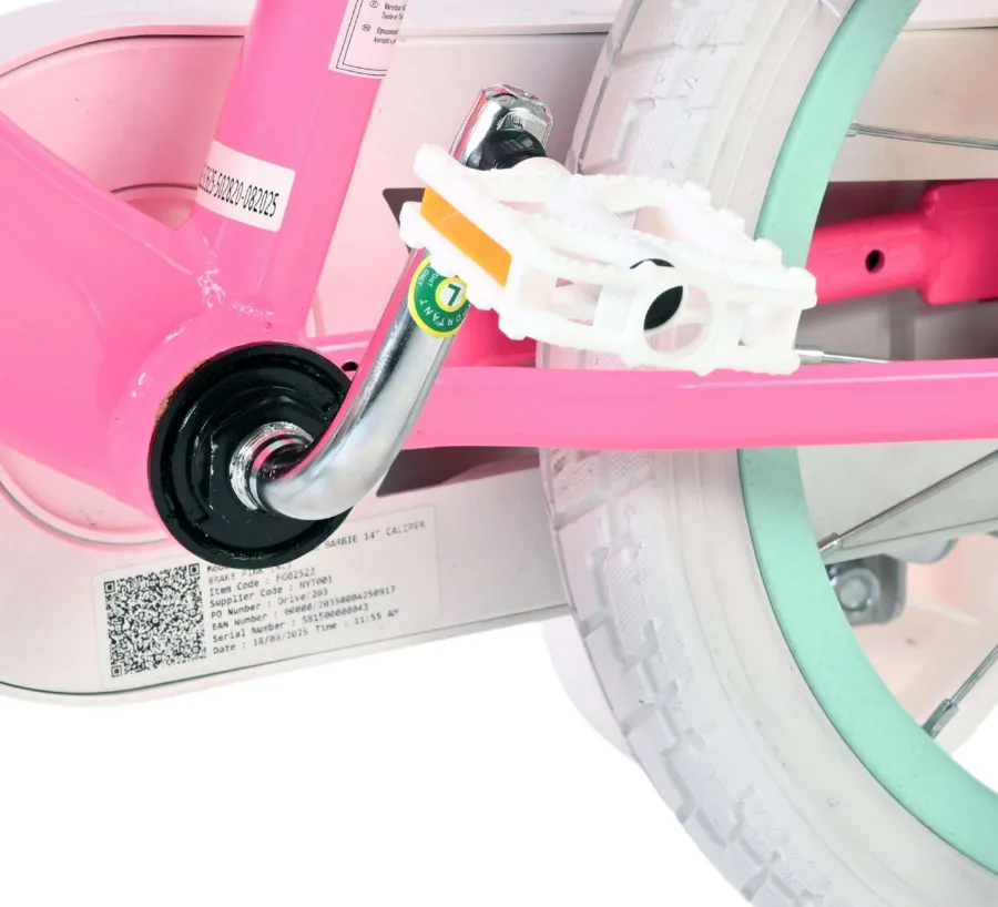 Barbie Kinderfiets – Meisjes – 14 inch – Roze – Twee handremmen — foto 11
