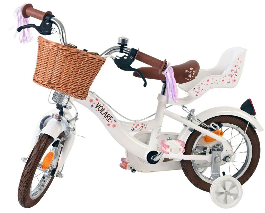 Volare Blossom Kinderfiets – Meisjes – 12 inch – Wit – Twee handremmen — foto 10