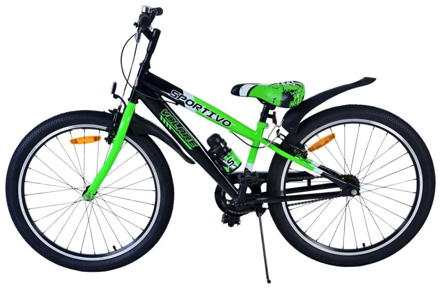 Volare Sportivo Kinderfiets – Jongens – 24 inch – Zwart Groen – Twee Handremmen — foto 9
