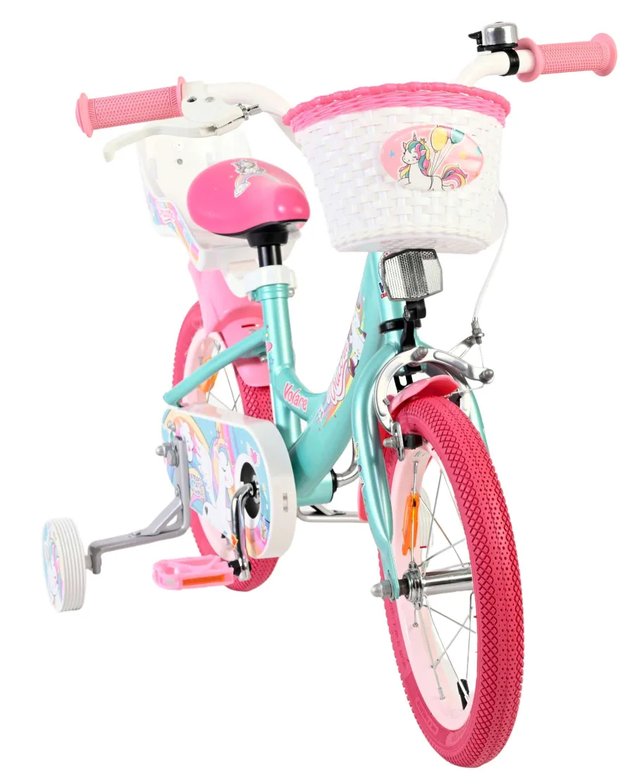 Volare Unicorn Kinderfiets – Meisjes – 14 inch – Groen — foto 6