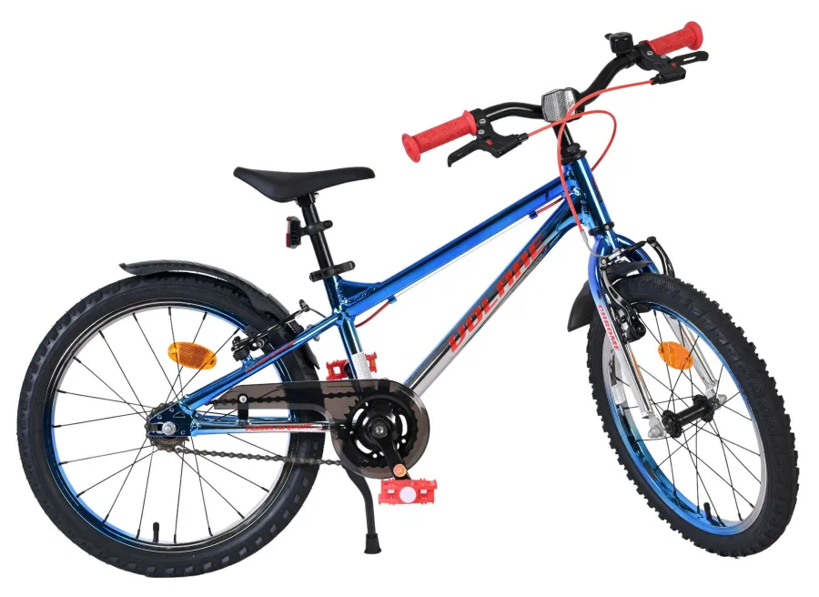 Volare Chrome Kinderfiets - Jongens - 18 inch - Blauw Zilver - Twee handremmen — foto 10