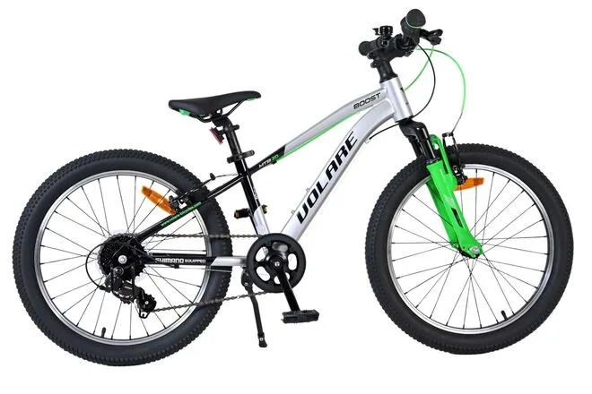 Volare Boost Kinderfiets - 20 inch - Zilver Groen - 7 versnellingen