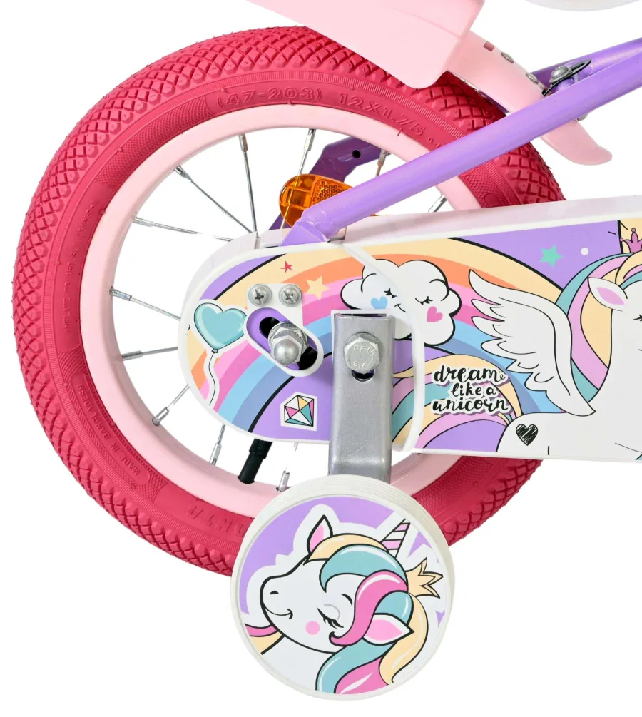 Volare Unicorn Kinderfiets – Meisjes – 12 inch – Paars — foto 2