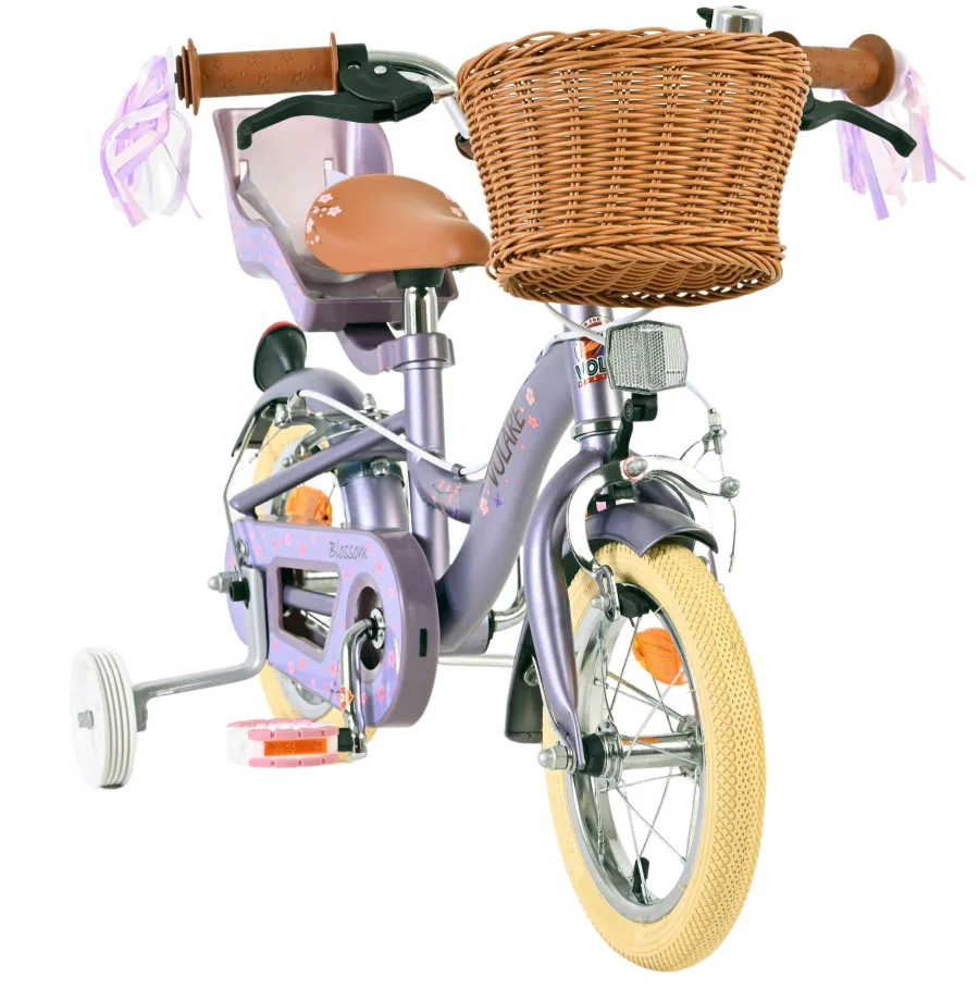 Volare Blossom Kinderfiets – Meisjes – 12 inch – Paars – Twee handremmen — foto 7