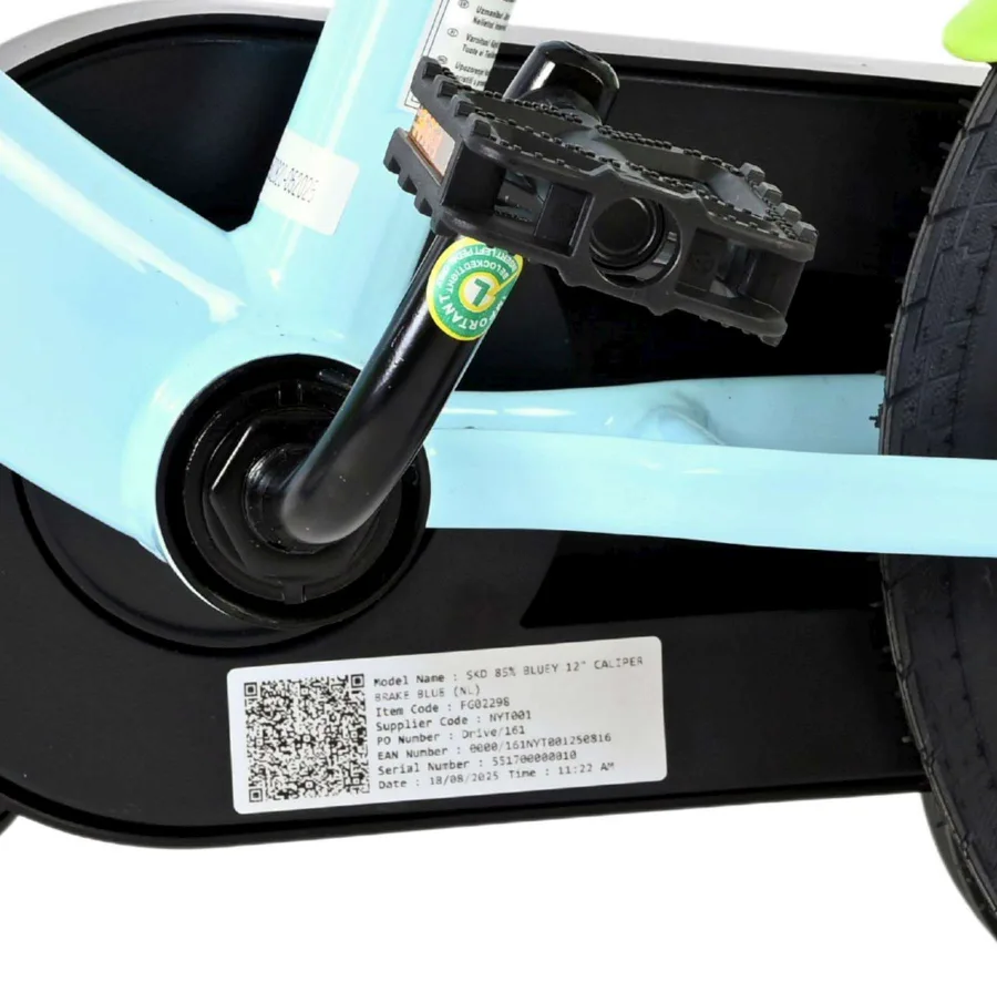 Bluey Kinderfiets 12 inch – Lichtblauw – Twee handremmen — foto 11