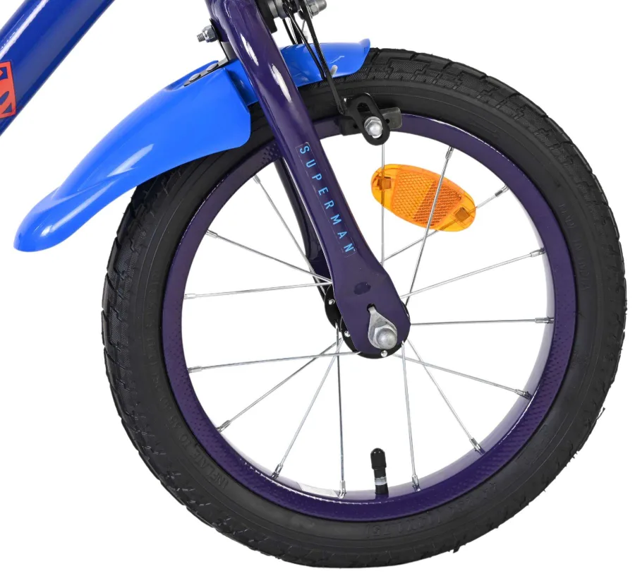 Superman Kinderfiets – Jongens – 14 inch – Blauw – Twee handremmen — foto 3