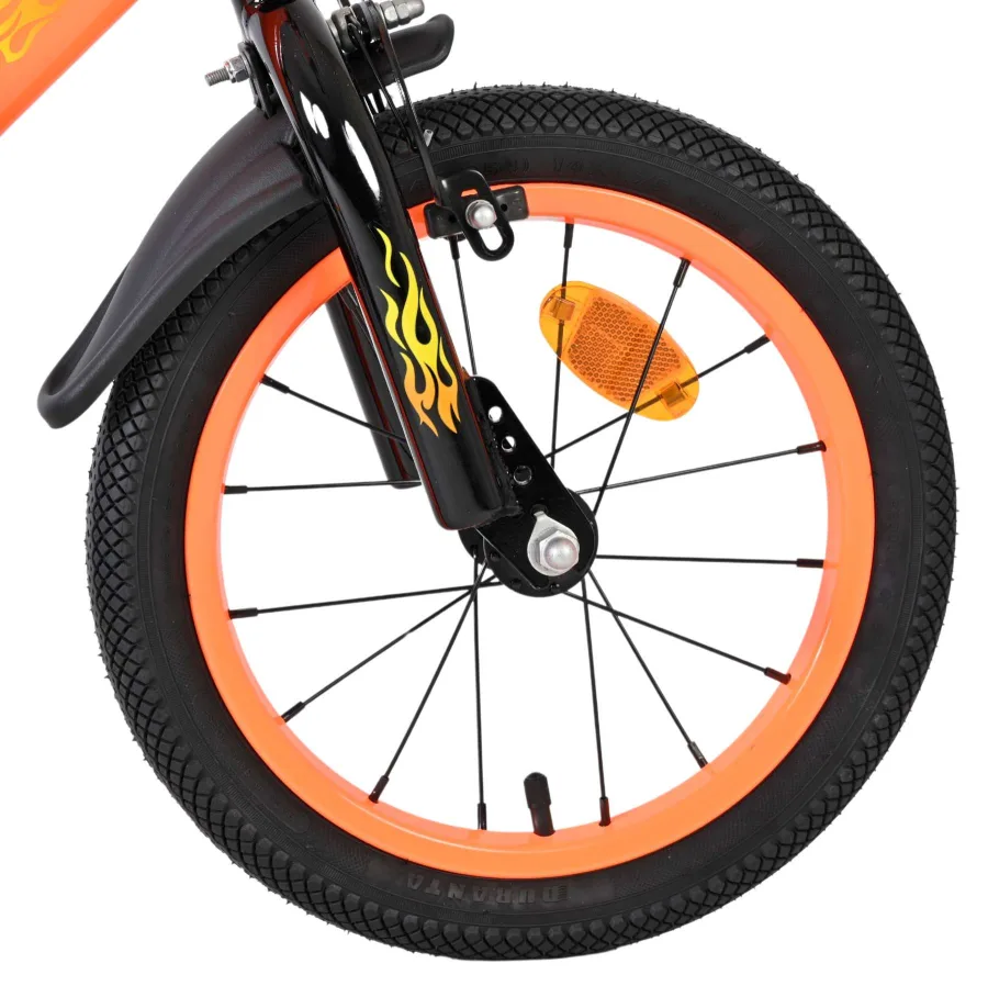 Volare Strike Kinderfiets – Jongens – 14 inch – Zwart Oranje — foto 3