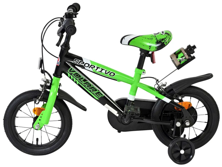 Volare Sportivo Kinderfiets – Jongens – 12 inch – Groen Zwart – Twee Handremmen — foto 9