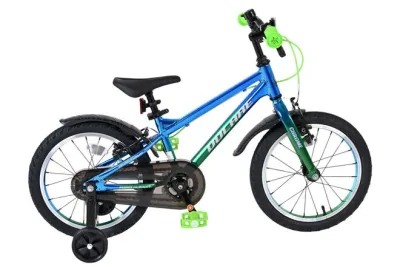 Volare Chrome Kinderfiets – Jongens – 16 inch – Blauw Groen – Twee Handremmen