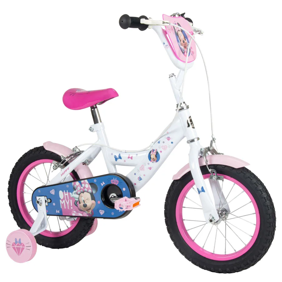 Disney Minnie Kinderfiets - Meisjes - 14 inch - Wit Roze - Twee handremmen — foto 9