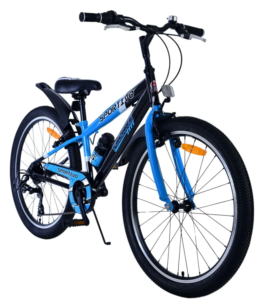 Volare Sportivo Kinderfiets – Jongens – 24 inch – 7 Speed – Zwart Blauw — foto 3